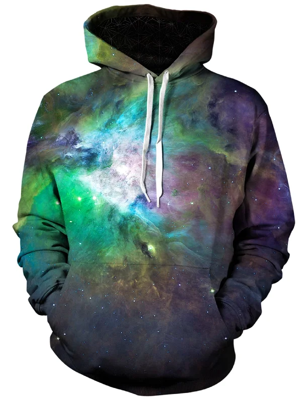 Galactic Green Galaxy Unisex Hoodie Hoodie with Color Block Contrast Stylish