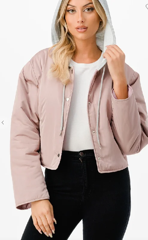 Front Button Puffer Jacket IJoah2566 (FINAL SALE) Notch Collar Peter Pan Collar Cowl Neck Front Button Puffer Jacket IJoah2566 (FINAL SALE) Notch Collar Peter Pan Collar Cowl Neck