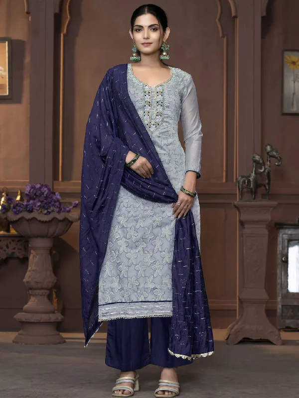 Sky Blue Party Wear Readymade Pant Suit With Designer Printed Hand Work Relaxed Linen Pants Sky Blue Party Wear Readymade Pant Suit With Designer Printed Hand Work Relaxed Linen Pants