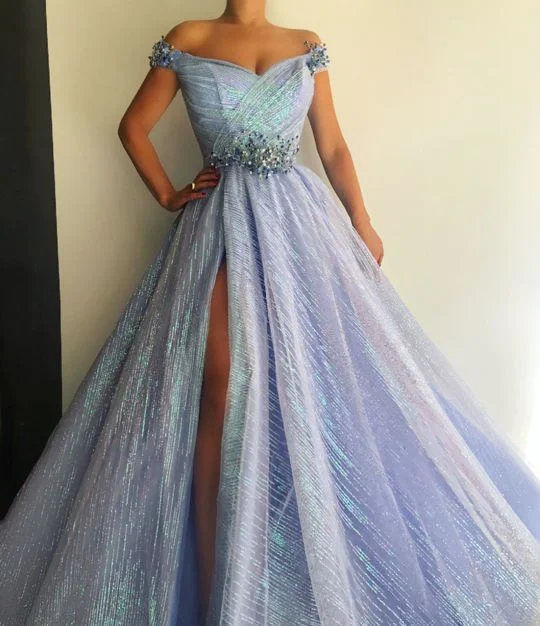 Charming Sweetheart Neckline,Sexy Off Shoulder ,Short Sleeves,A Line Prom Dress , Floor Length,Sexy High Slit ,Flower Applique cg6525 Charming Sweetheart Neckline,Sexy Off Shoulder ,Short Sleeves,A Line Prom Dress , Floor Length,Sexy High Slit ,Flower Applique cg6525