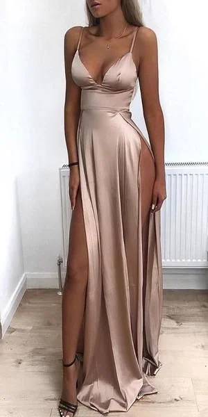 Cheap Spaghetti Straps Side Split Simple Modest Sexy Prom Dresses, Evening dresses cg6007 Cheap Spaghetti Straps Side Split Simple Modest Sexy Prom Dresses, Evening dresses cg6007