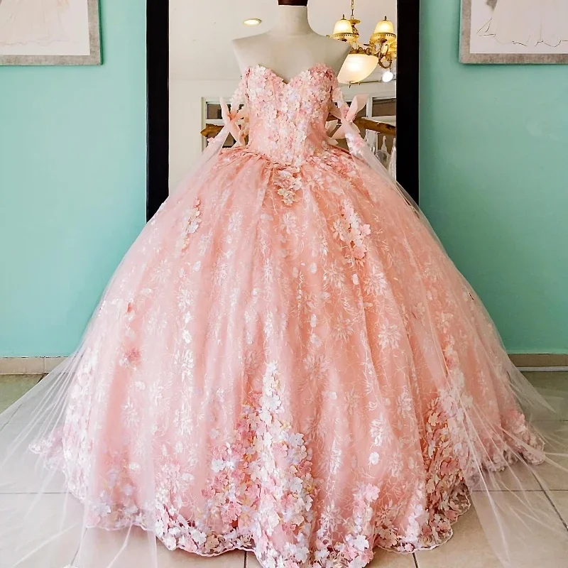 Pink Shiny Off The Shoulder Quinceanera Dress Ball Gown Lace Applique Beaded With Cape Corset Sweet 16 Vestido De 15 Anos Pink Shiny Off The Shoulder Quinceanera Dress Ball Gown Lace Applique Beaded With Cape Corset Sweet 16 Vestido De 15 Anos