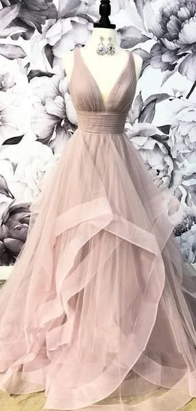 V-Neck Grey Tulle A-line Long Evening Prom Dresses, Cheap Party Custom Prom Dress cg6021 V-Neck Grey Tulle A-line Long Evening Prom Dresses, Cheap Party Custom Prom Dress cg6021