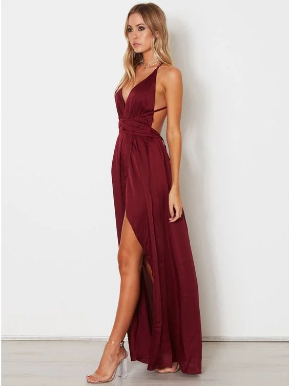 A-line Spaghetti Straps Prom Dresses Custom Burgundy Long Prom Dresses Evening Dress cg5953 A-line Spaghetti Straps Prom Dresses Custom Burgundy Long Prom Dresses Evening Dress cg5953