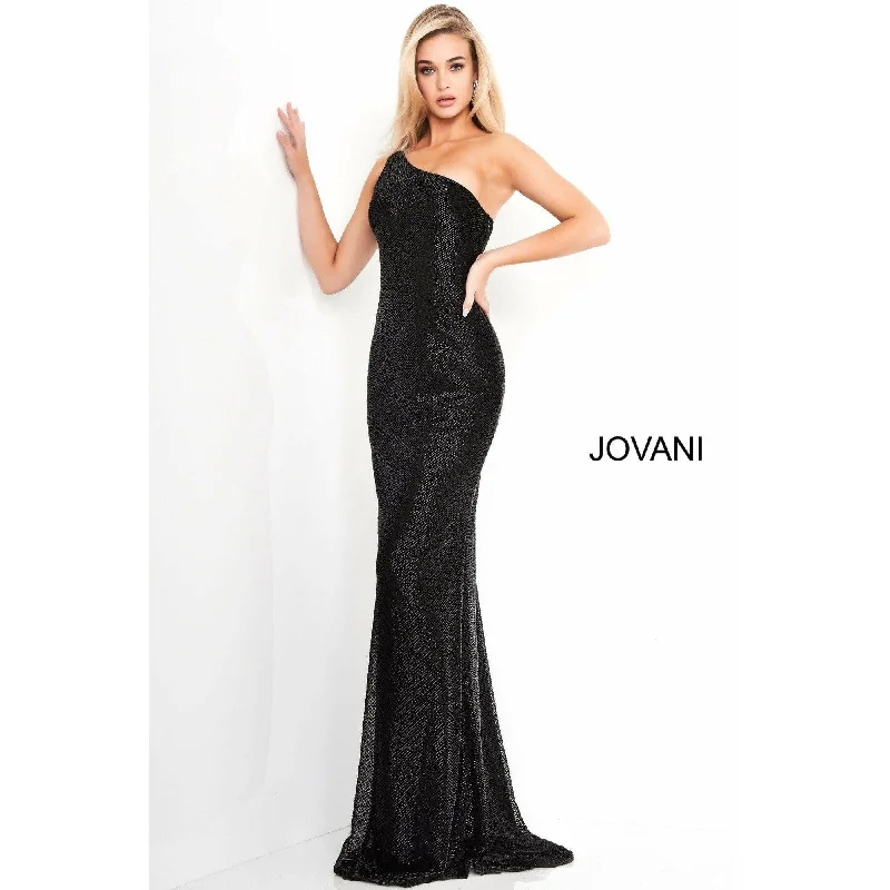 One Shoulder Beaded Jovani Prom Dress 1248