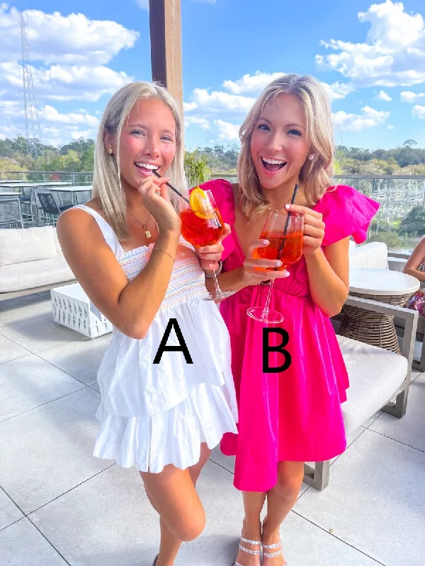Chic White A-line Homecoming Dress,Beach Outfit Dress Y2790