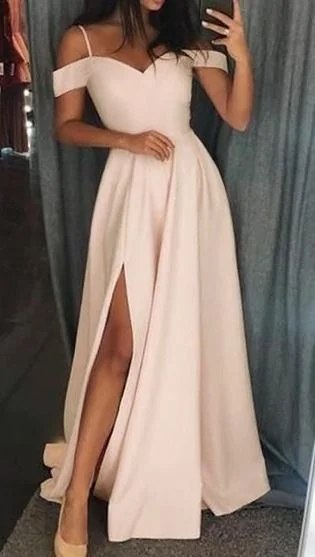 Ivory long prom dress with straps, gorgeous long prom dress  cg6400