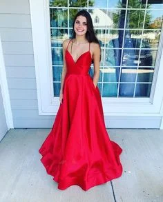 Backless Prom Dress with Pockets, Evening Dress ,Winter Formal Dress  cg6405