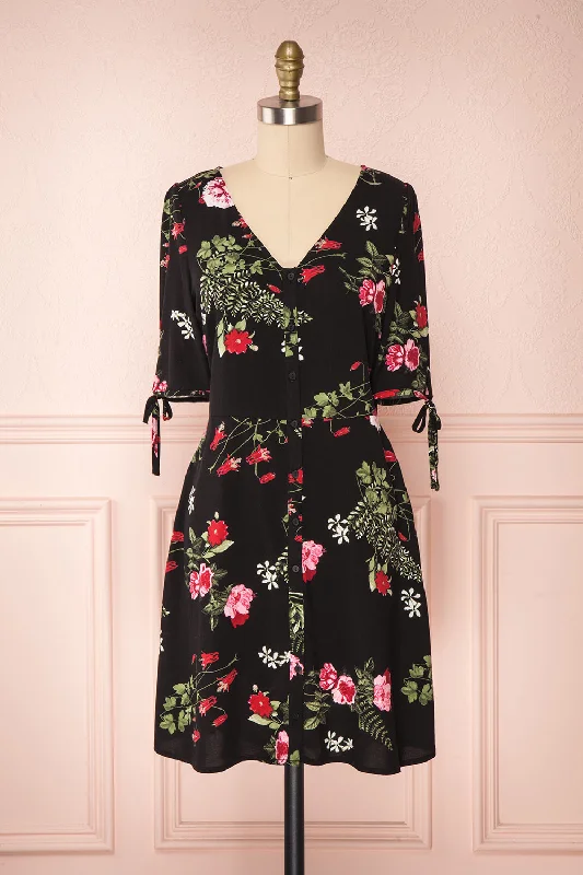 Bialystok | Black Floral Dress