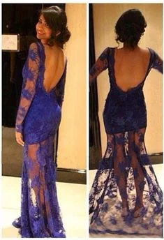 2020 New Arrival Sheath Purple Lace Long Sleeves Prom Dresses  cg6666