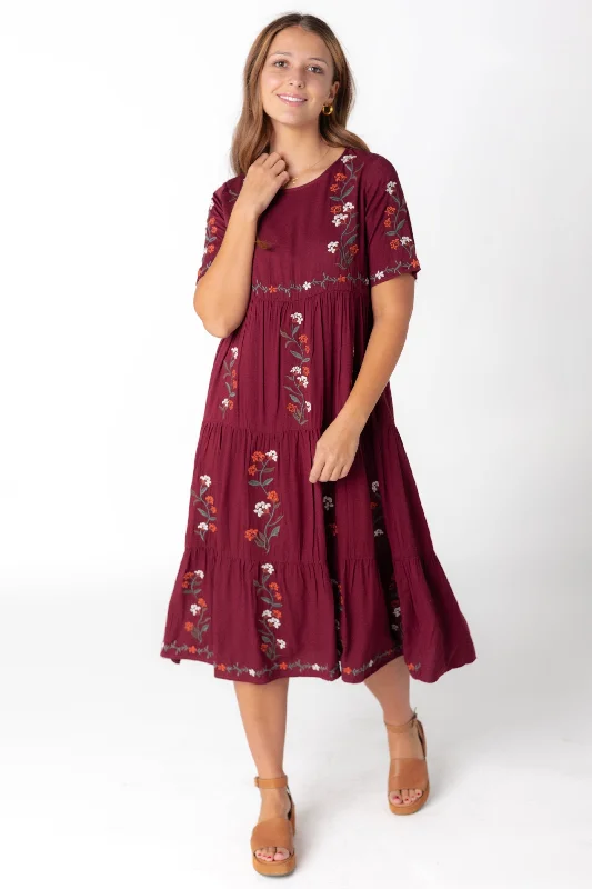 Cathy Embroidered Pocket Dress - Fall