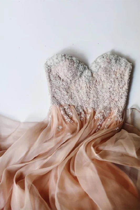 Champagne chiffon sweetheart beading long evening dresses ,long prom dress for teens cg6563 Champagne chiffon sweetheart beading long evening dresses ,long prom dress for teens cg6563
