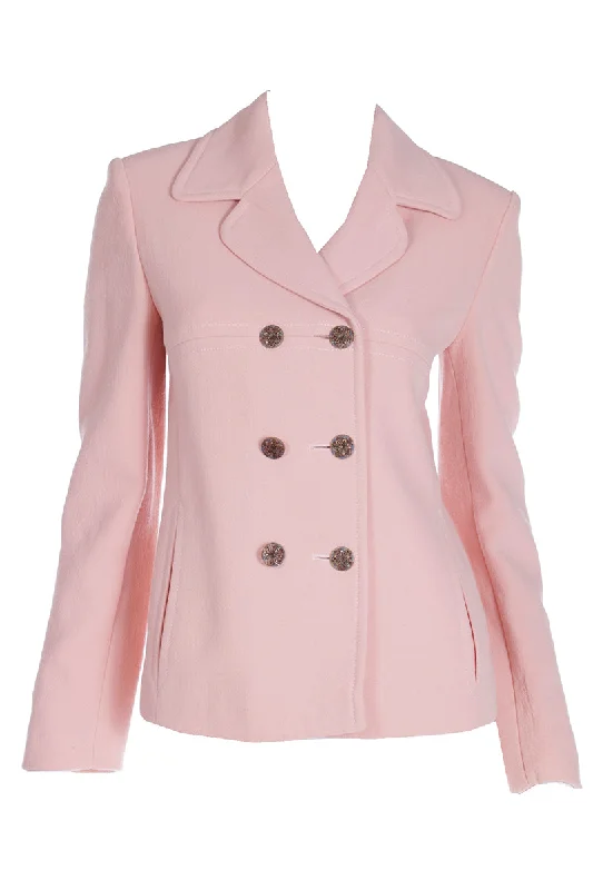 1990s Moschino Cheap and Chic Pink Double Breasted Jacket