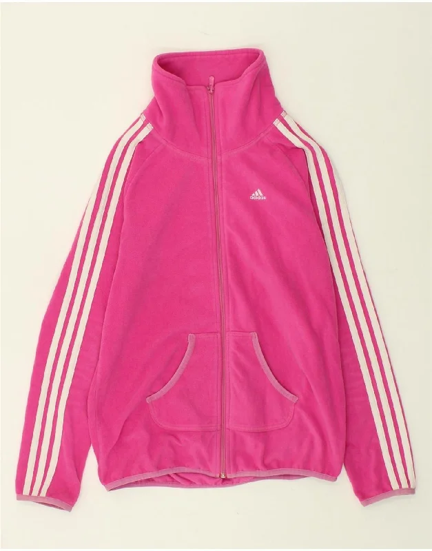 ADIDAS Womens Fleece Jacket UK 10 Small Pink Polyester