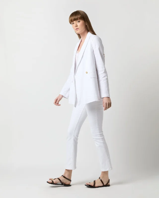 Constance Jacket in White Stretch Cotolino