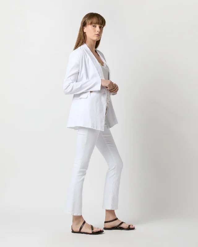 Constance Jacket in White Stretch Cotolino