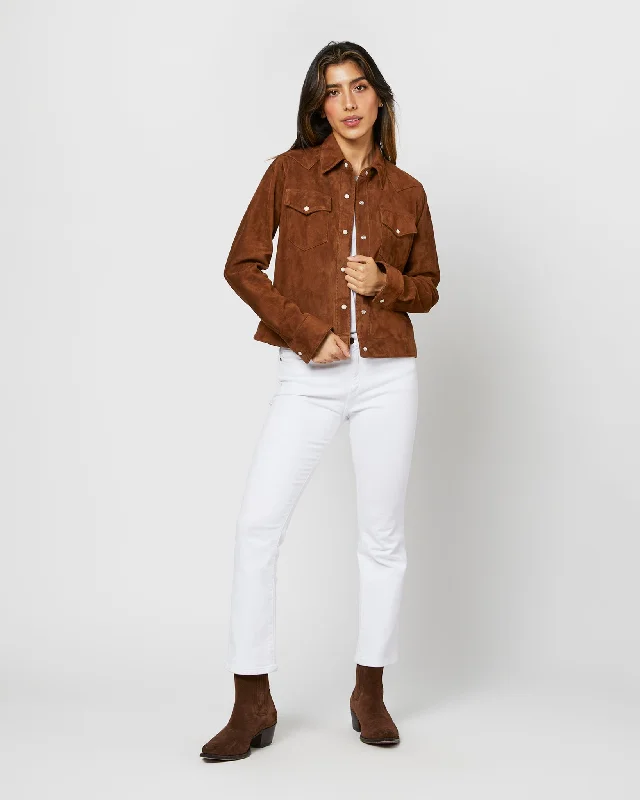 Western Jacket in Cognac Suede