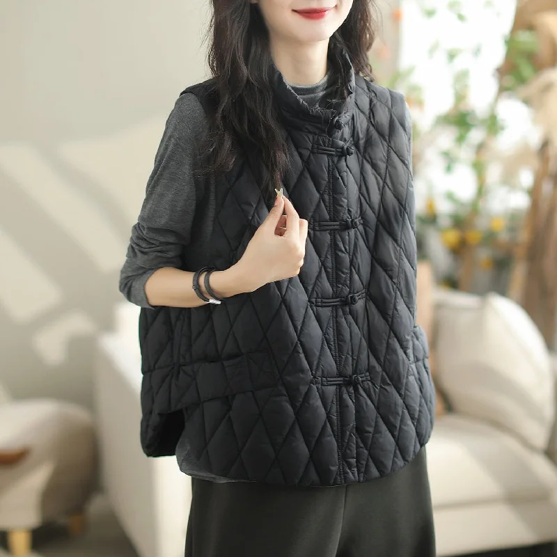 Autumn Winter Loose Casual Patchwork Down Waistcoat