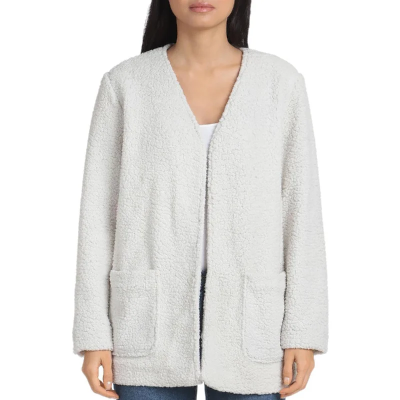 Bagatelle Womens Faux Fur Open Front Fleece Jacket