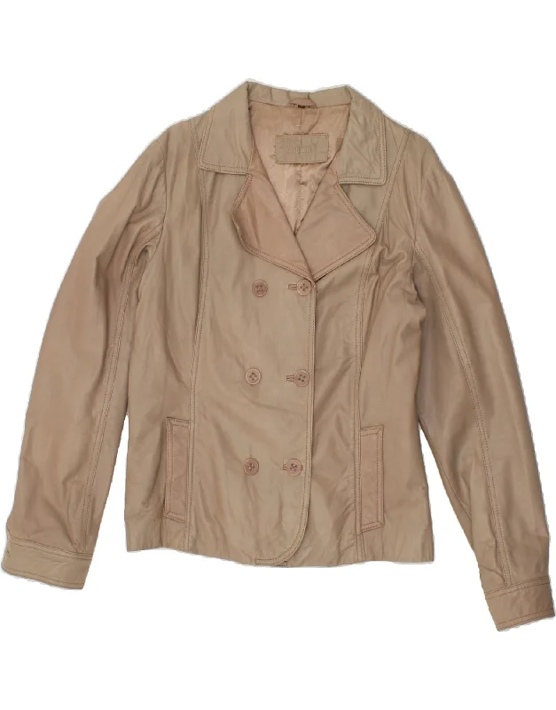 CONBIPEL Womens Leather Jacket IT 48 XL Beige Leather