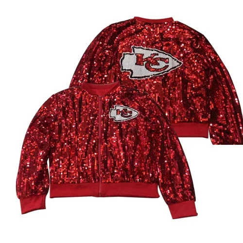 chiefs stand-up collar sequins  sports uniform women jacket