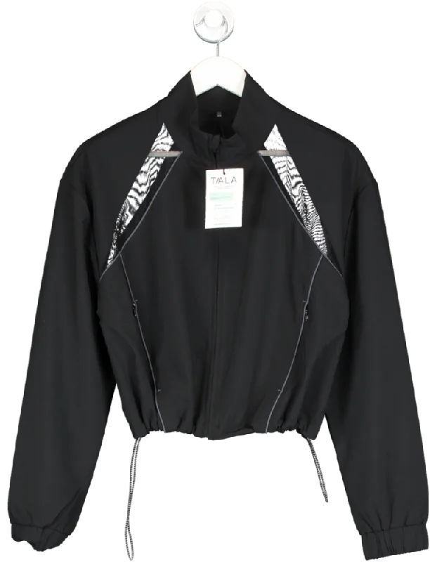 T/ala Black Woven Track Jacket UK S