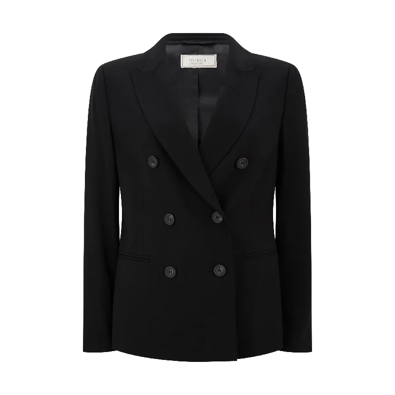 Tailored Cady Stretch Double Breasted Jacket