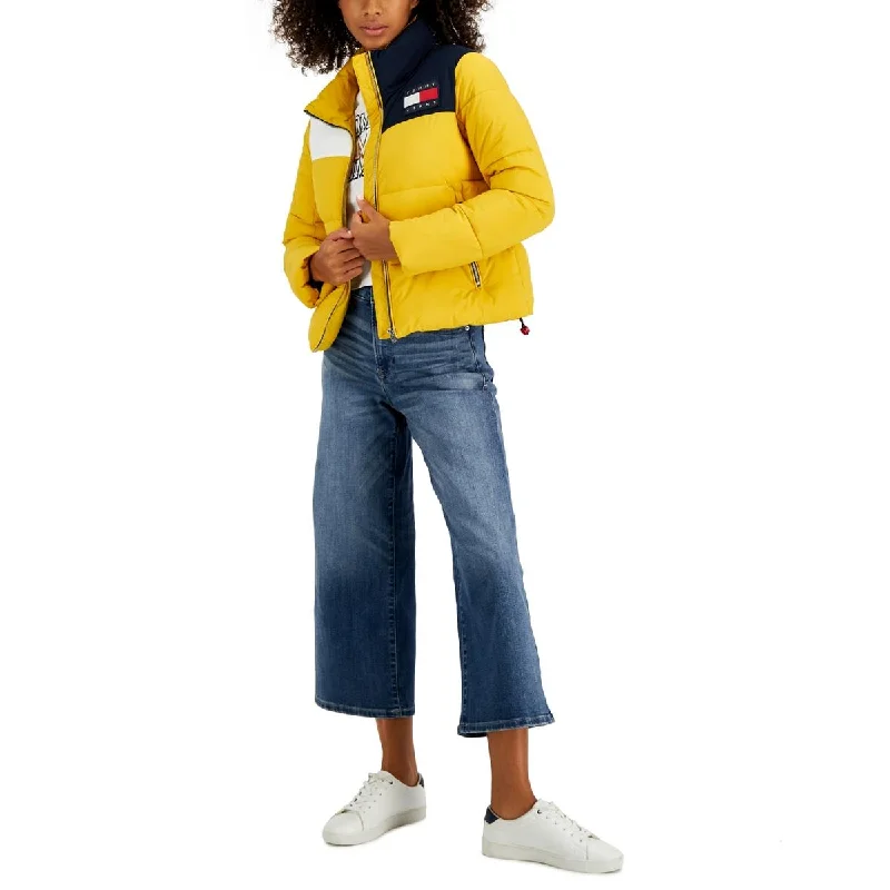 Tommy Jeans Womens Colorblock Cold Weather Puffer Jacket