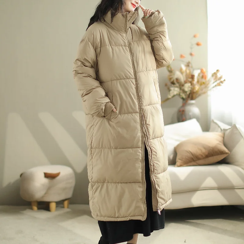 Winter Minimalist Casual Loose Quilted Overcoat