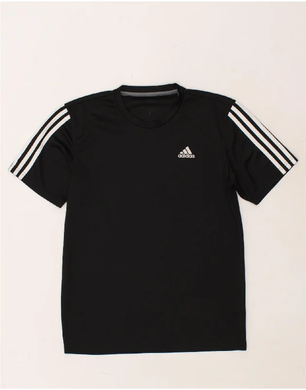 ADIDAS Womens T-Shirt Top UK 14 Medium Black Polyester