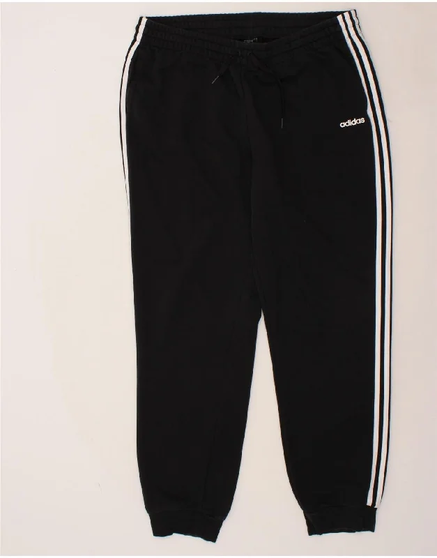 ADIDAS Womens Tracksuit Trousers Joggers UK 24/26 2XL Black Cotton