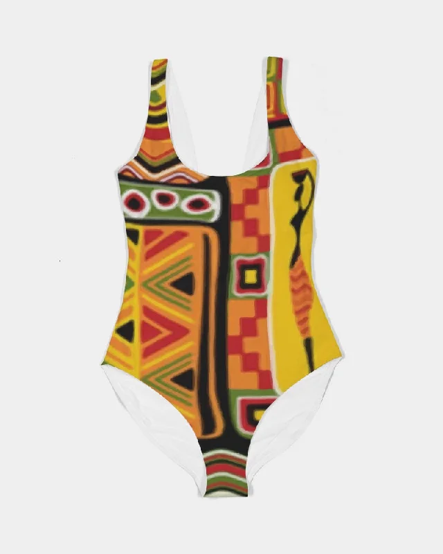 AKH African Mural Art Women's One-Piece Swimsuit