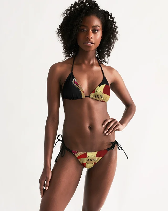 AKH Black Women's Triangle String Bikini