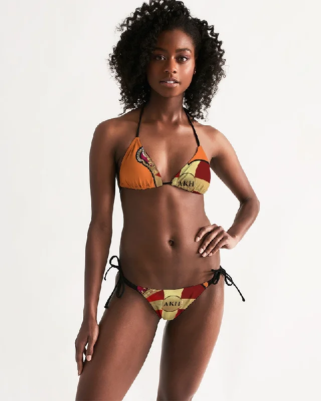 AKH Orange Women's Triangle String Bikini