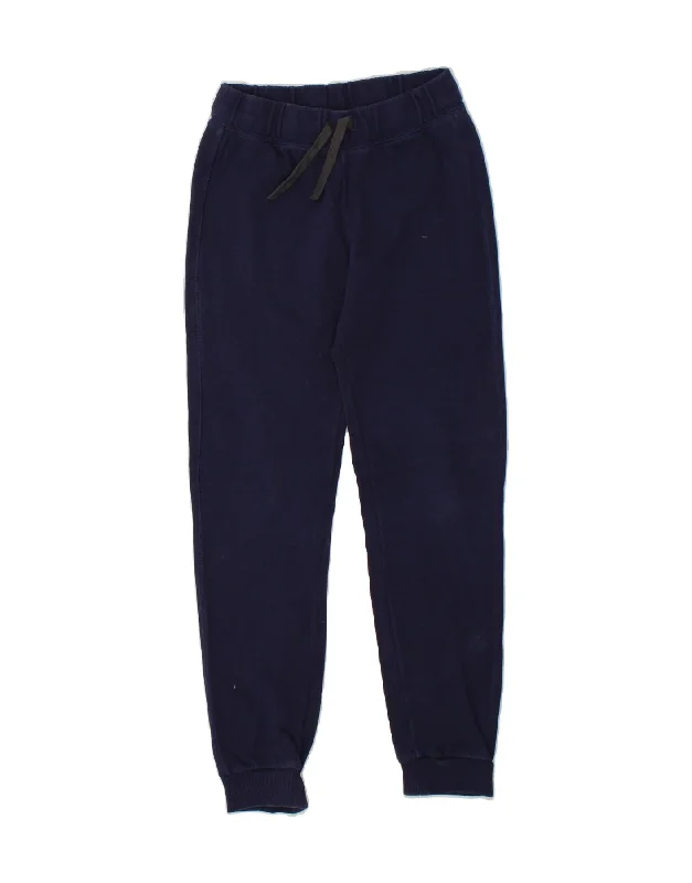 BENETTON Womens Graphic Tracksuit Trousers Joggers UK 8 Small Navy Blue