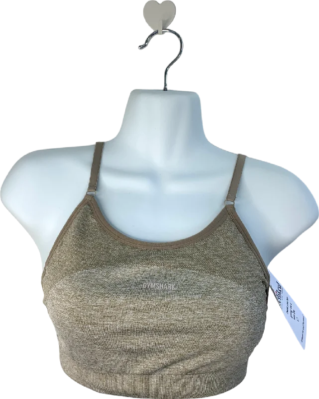 gymshark Beige Flex Strappy Sports Bra UK S