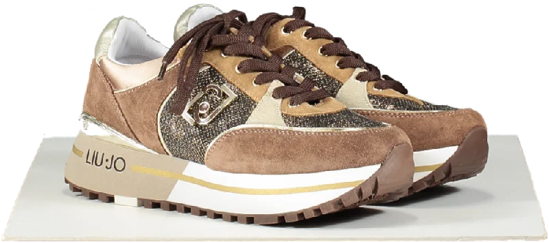 Liu Jo Maxi Wonder 20 Brown Donna Trainers UK 5 EU 38 👠