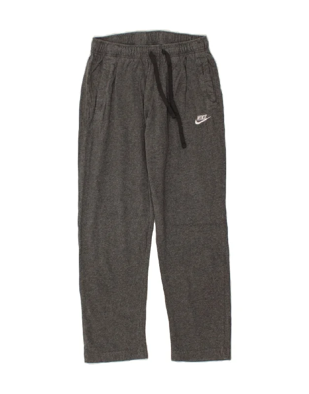 NIKE Womens Tracksuit Trousers UK 10 Small Grey Flecked Cotton