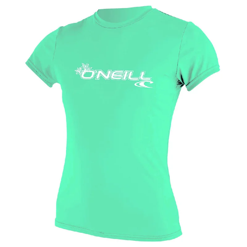 O'Neill Womens Basic Skins SS Rash Vest - Light Aqua