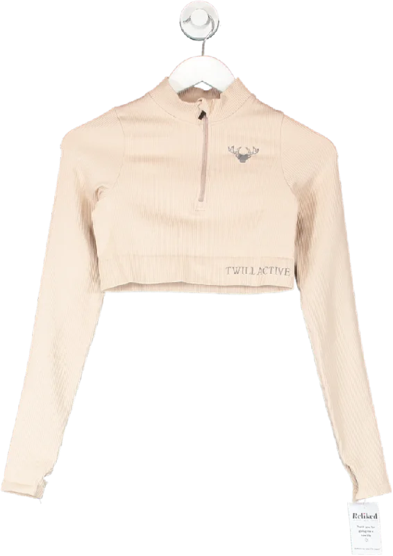 Twill Active Nude Nelia Recycled Rib Long Sleeve Top UK S