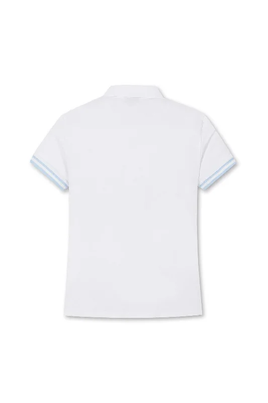 Women's ATHLETIC Flying WAACKY Pique Polo White