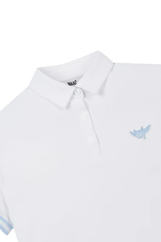 Women's ATHLETIC Flying WAACKY Pique Polo White