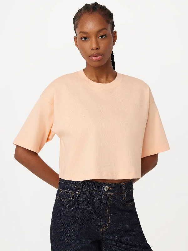 The Cropped Boxy T-Shirt in Peach