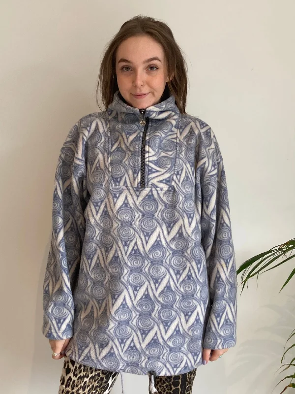 Blue Swirl Pattern Halfzip Fleece (XL)