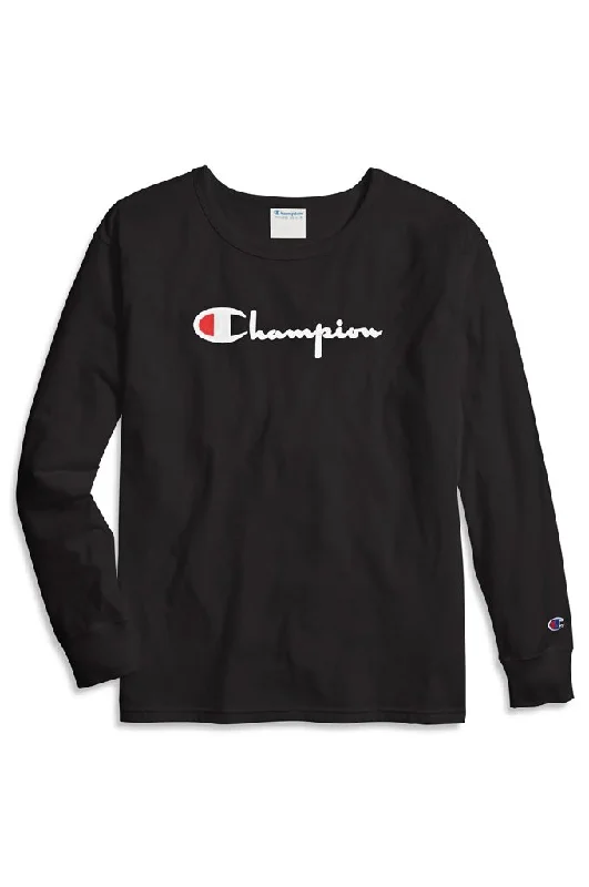 Champion Original Long-Sleeve Women's Tee, Flocked Logo