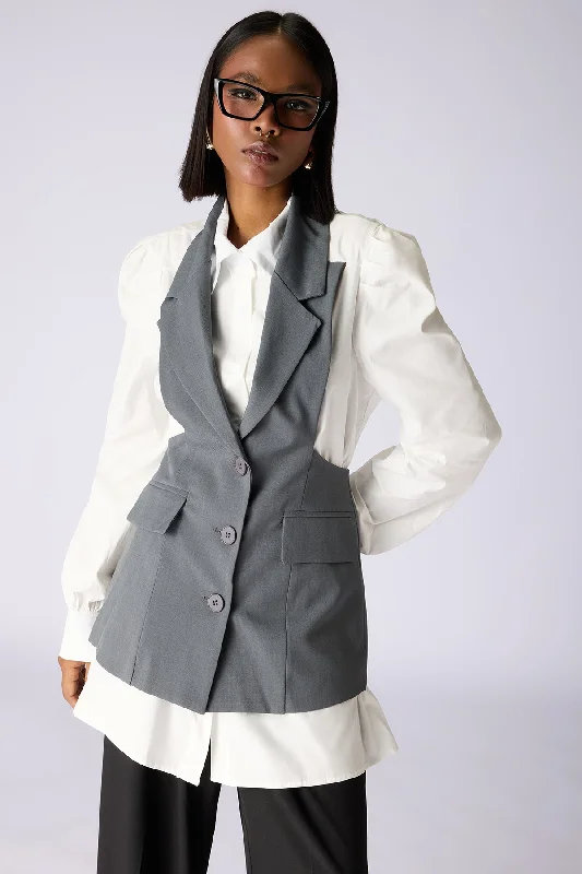 The Boss Lady Blazer Vest Formal Dress