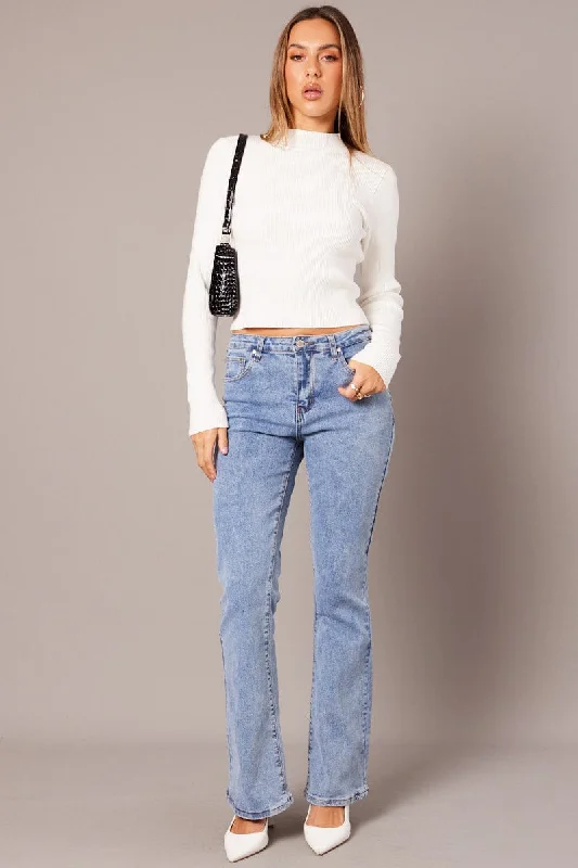 Denim Flare Jean Mid Rise