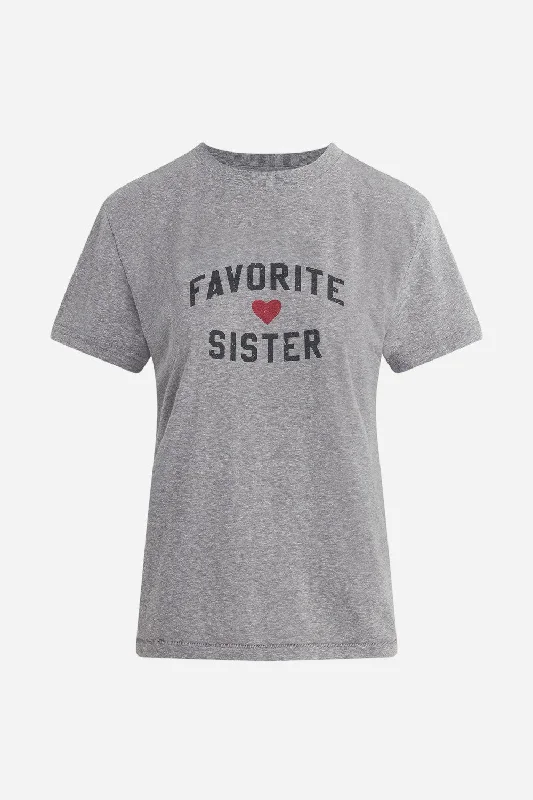 Favorite Daughter Favorite Sister Tee in Heather Grey