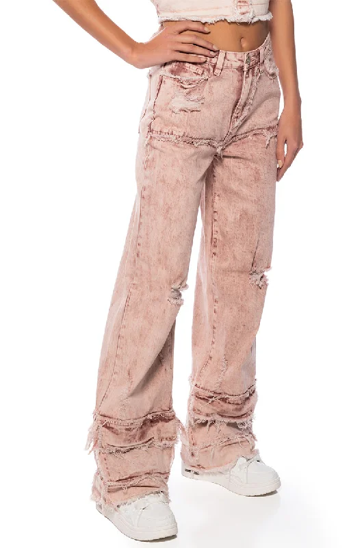 FAYE DISTRESSED RELAXED FIT JEANS