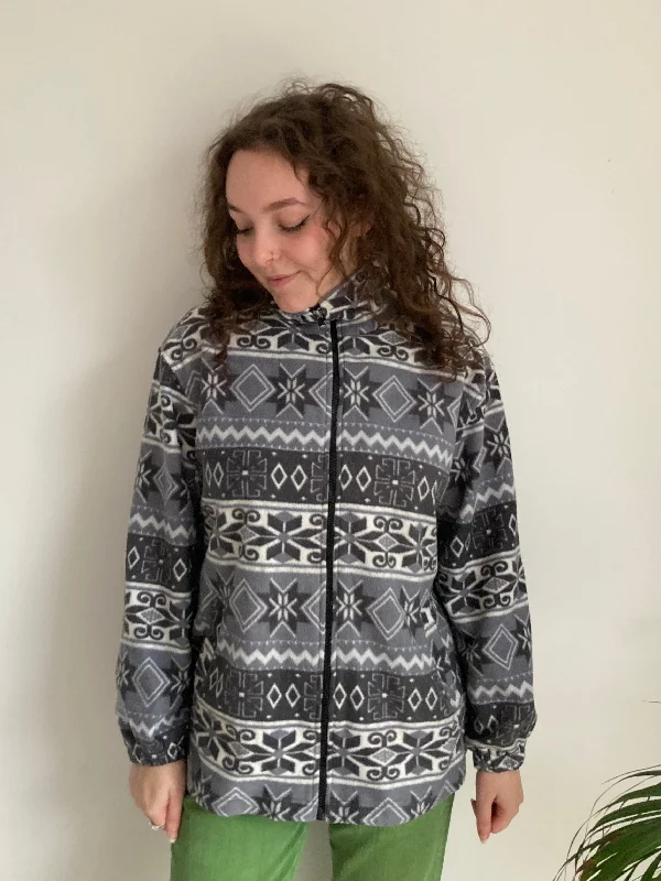 Grey Snowflake Fullzip Fleece (L)